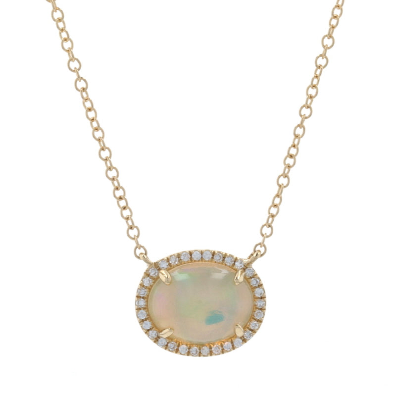 Parle Yellow Gold Calibrated Light Opal Necklace NCO083N2XCI | Ken Walker  Jewelers | Gig Harbor, WA